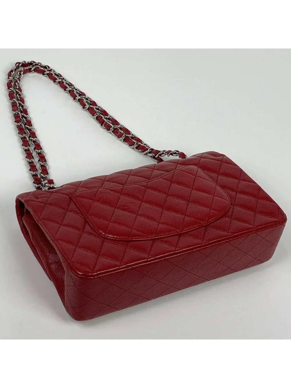 Chanel Shoulder Bag Quilted Double Flap CC Logo Caviar Leather